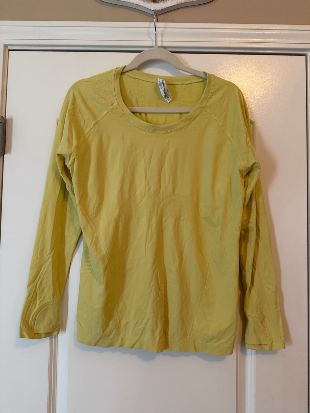 Athleta Long-Sleeve Workout Top in Soft Yellow